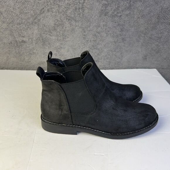 Seven Dials Women's Size 6 M Black Flat Heel Pull Up Ankle Boot Booties - Picture 3 of 5